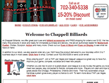 Tablet Screenshot of chappellbilliards.com